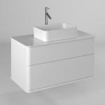 Тумба подвесная BRIZ Рим 100 см, 2 ящика, белый глянец, под раковину Crea 50