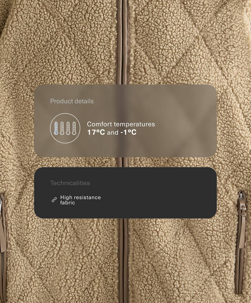 Oysho Стеганая куртка из искусственной овчины в ромбы, бежево-зеленый