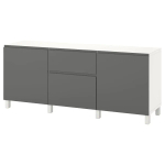 Комбинация для хранения - BESTÅ/ BESTА IKEA/ БЕСТА/БЕСТО ИКЕА, 180х74 см, белый/темно-серый