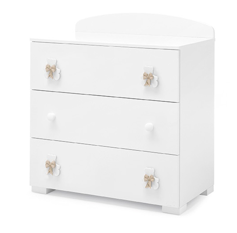 Тумба-комод с пеленальным столом Erbesi Dudu белый/песочный