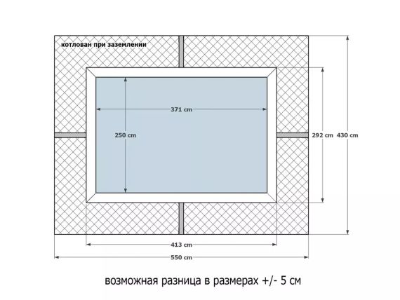 Морозоустойчивый сборный бассейн 3,7 х 2,5 м &quot;Кая&quot; прямоугольный