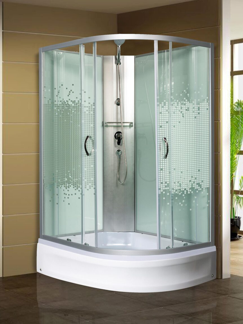 Душевая кабира  МОНОМАХ 10000005807 100/70/24 МЗ L, б/крыши, 1000х700х2060, асимметричная