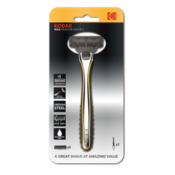 Бритвенная система Kodak Ultra Premium Razor 3 Starter мужская серебро/черный 3 лезвия 1 сменная кассета | Kodak