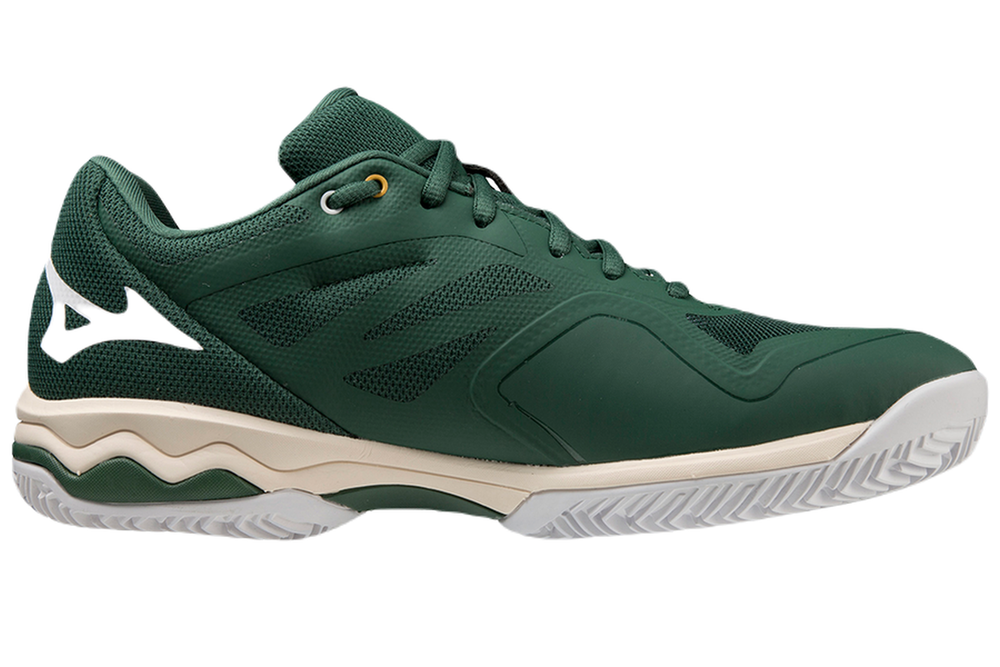 Мужские кроссовки теннисные Mizuno Wave Exceed Light CC - pineneedle/white/papyrus