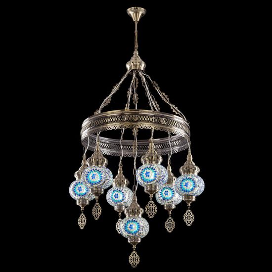 CL419166 Каир Мозаика Синяя Люстра