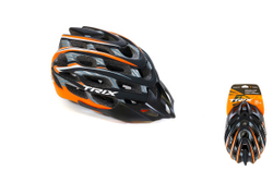 Шлем вело TRIX кросс-кантри 35 отверстий регулировка обхвата L 59-60см In Mold оранжево-черный матовый