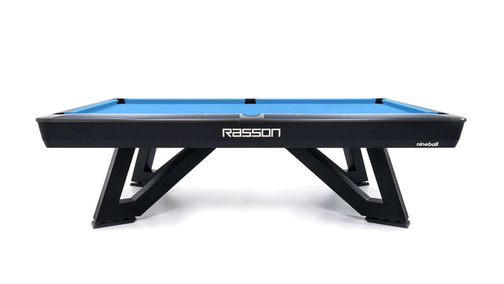 Бильярдный стол для пула "Rasson Wolf" 9 футов (черный, сланец 25 мм) в комплекте с плитой, аксессуары и сукно
