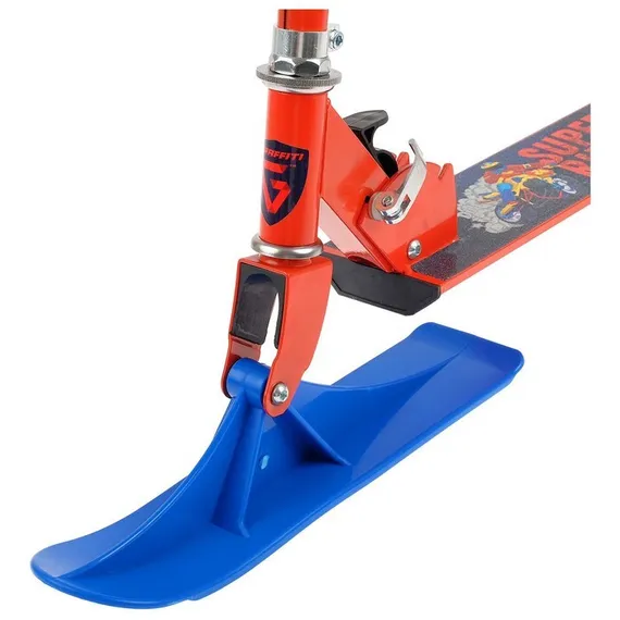 Самокат-снегокат зимний 2 в 1 Super Rider, цвет красный