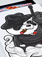 Наклейка - Панда Гангстер