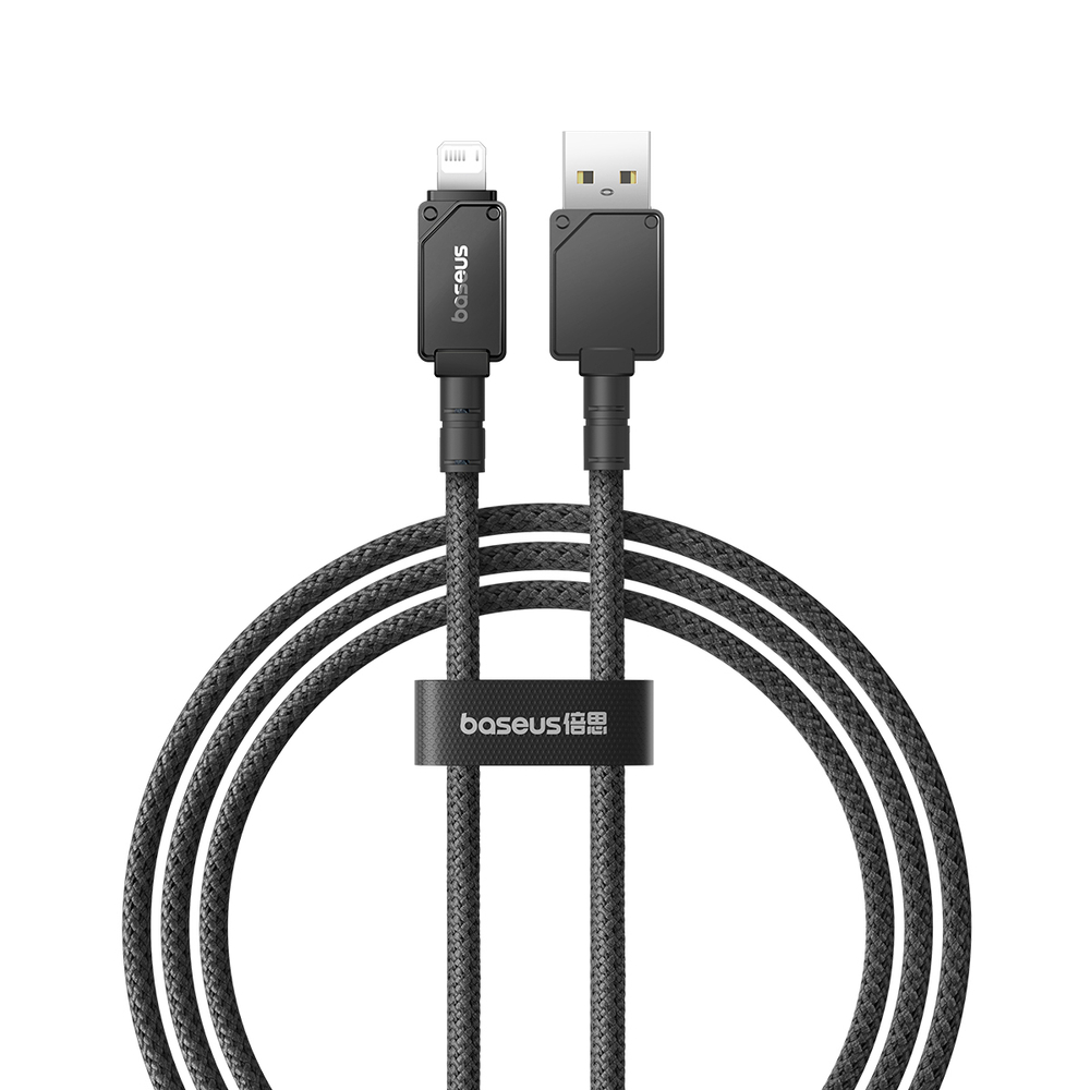 USB-A - Lightning Кабель Baseus Unbreakable Charging+Data 2.4A 1m - Cluster Black