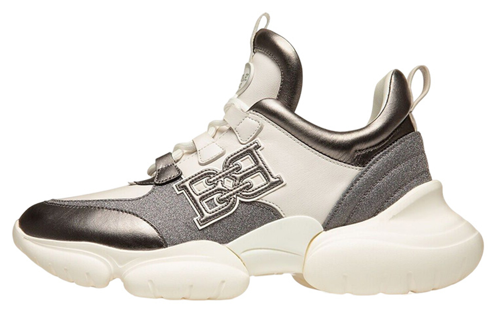 BALLY Claires Leather Low top Sports Casual Shoes Women"s Gray White