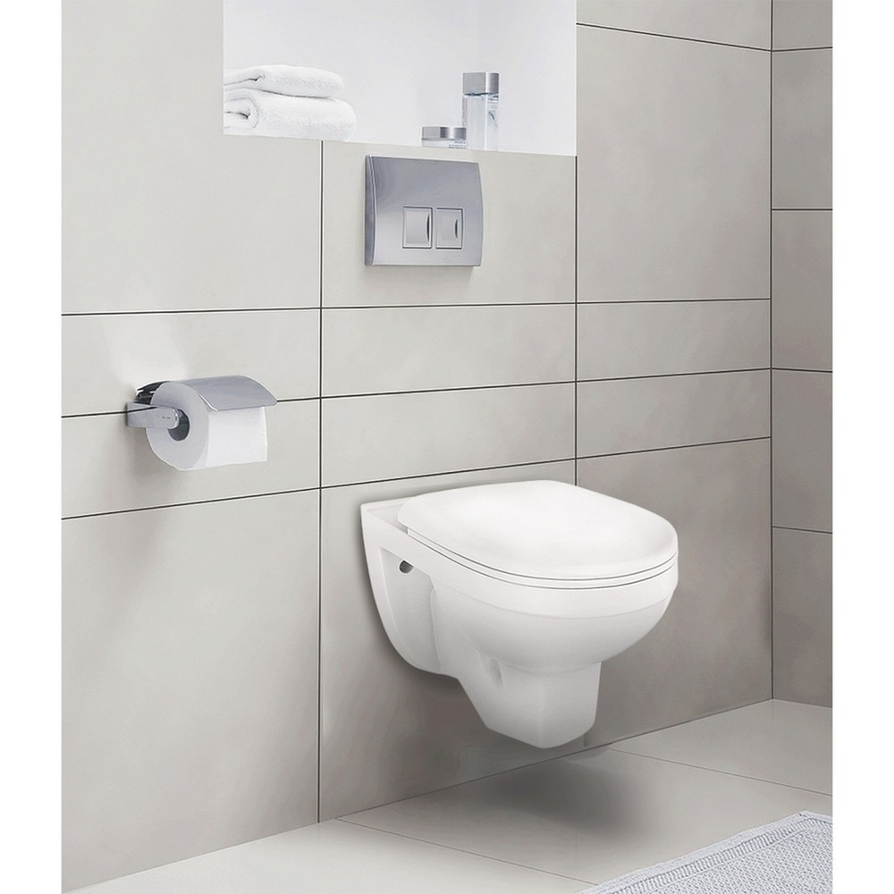 Унитаз подвесной "Рио" сиденье полипропилен белый (Rosa)