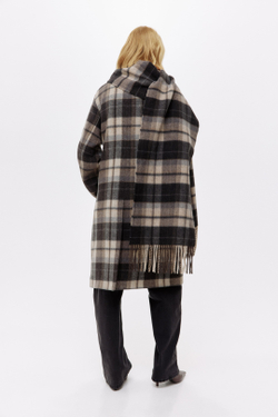 H&M Пальто из смесовой шерсти с воротником-шарфом, светло-бежевый