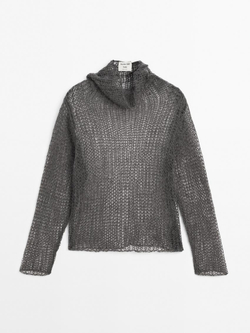 Massimo Dutti Ажурный свитер, серый