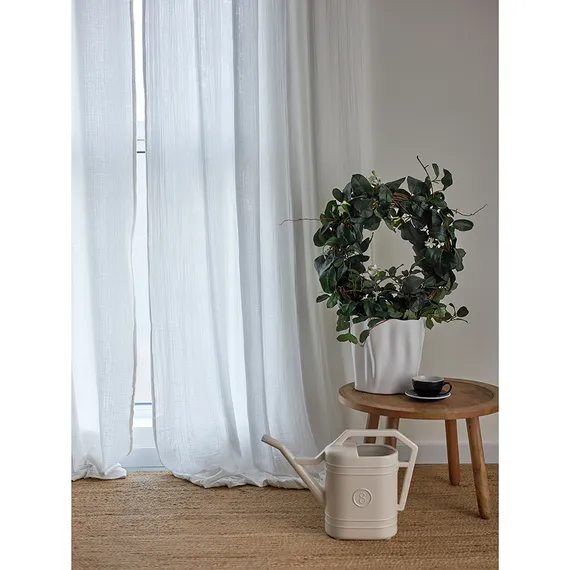 Штора из муслина с декором цвета карри из коллекции essential, 150х290 см