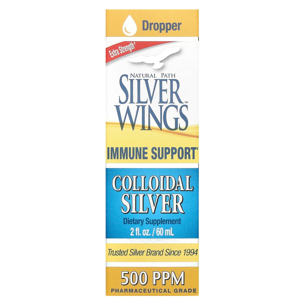 Natural Path Silver Wings, коллоидное серебро, 500 част./млн, 60 мл (2 жидк. унции)