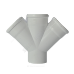 Крестовина PP-M 1-плоскостная бесшумная белая Дн 110х110х110х45гр б/нап в/к RTP (РосТурПласт) 24763