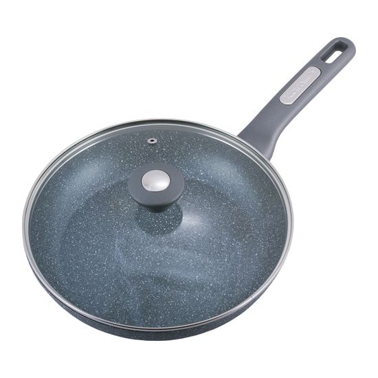 Сковорода 26 см. из алюминия с крышкой Kamille KM-4272GR с мраморным покрытием