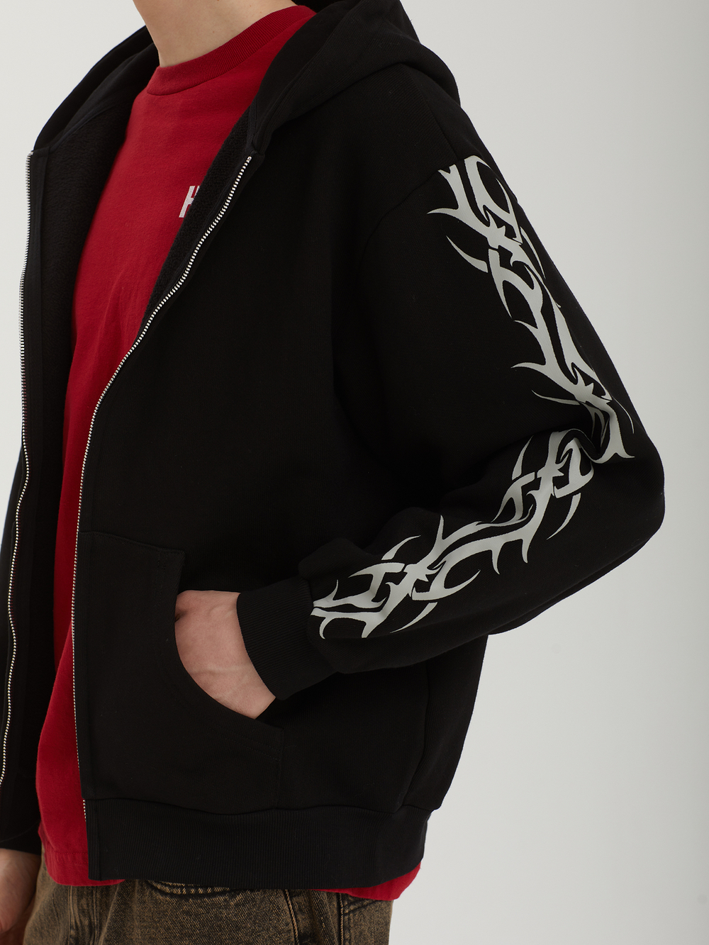 Мужская Толстовка Black Tribal Zip Up