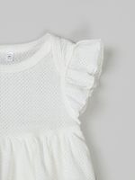 Платье-боди с крылышками "Молоко" из ажурного хлопка 0+