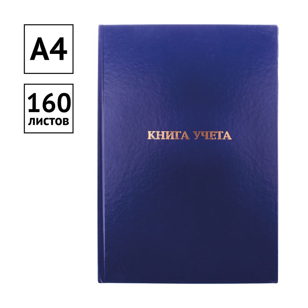 Книга учёта А4, 160л., клетка, обл. твердая 7БЦ, блок офсет, Спейс