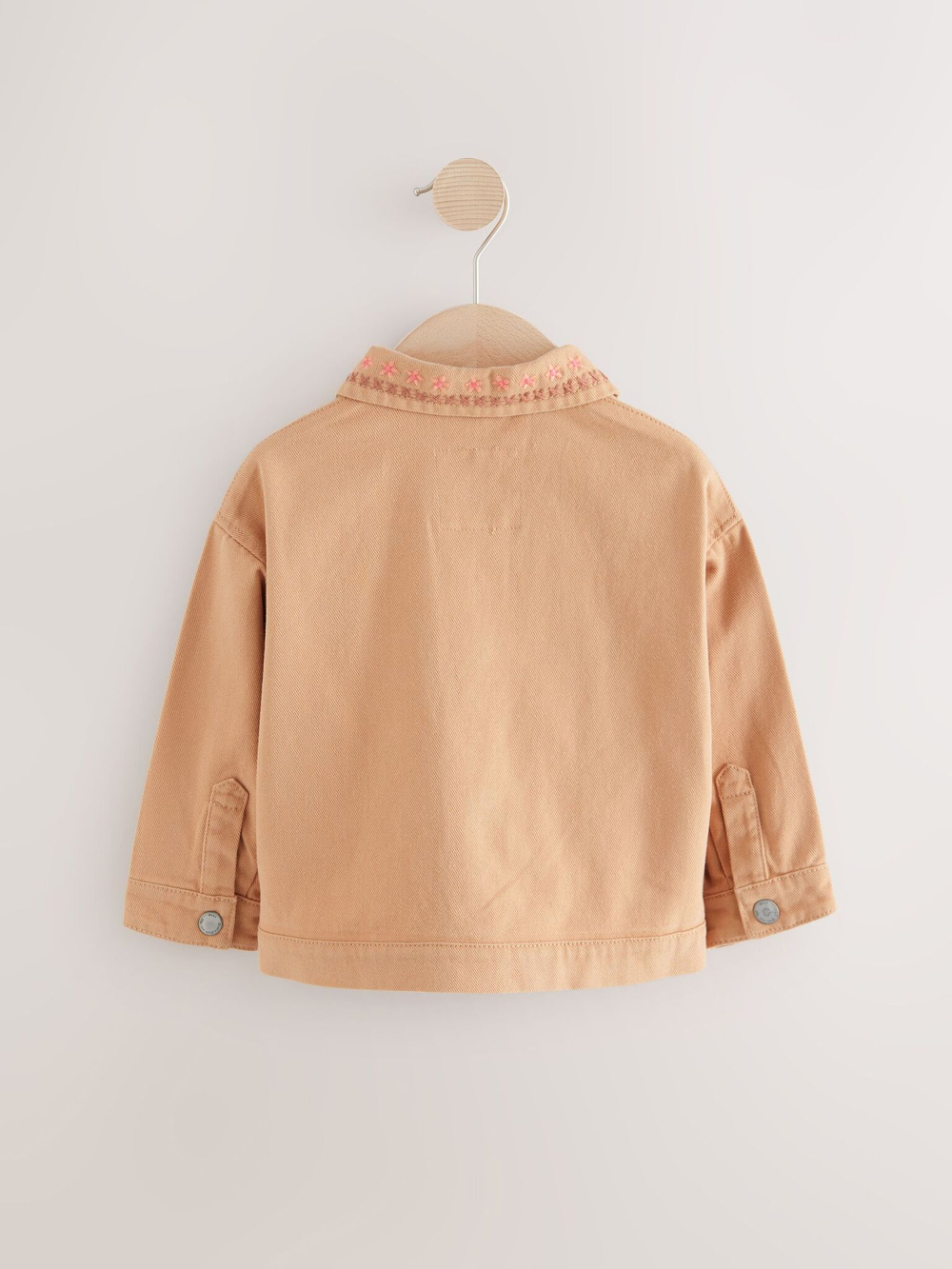 Куртка джинсовая с вышивкой для девочки Next E25-111, Кирпичный