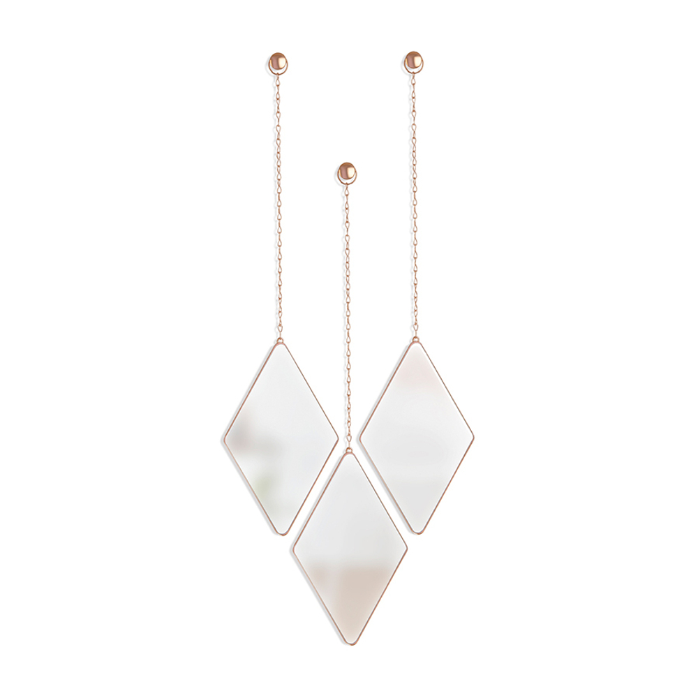 Набор зеркал dima, медь, 3 шт.