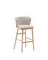 Ciselia Барный стул из бежевой синели и натурального массива ясеня