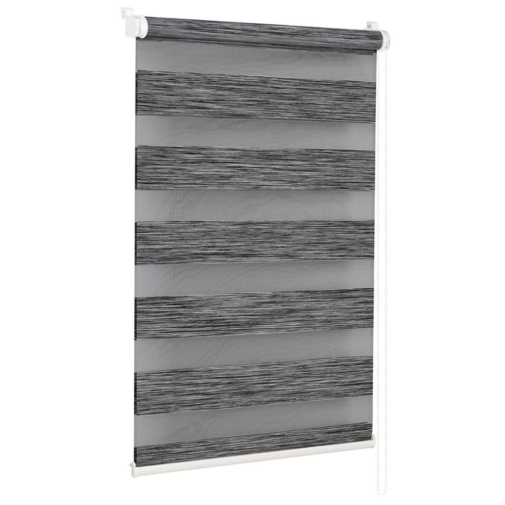 Рулонная штора День и ночь, 160хполотн 43 см, шир.крепл. 47 см, графит, СРШ-01МК-4306