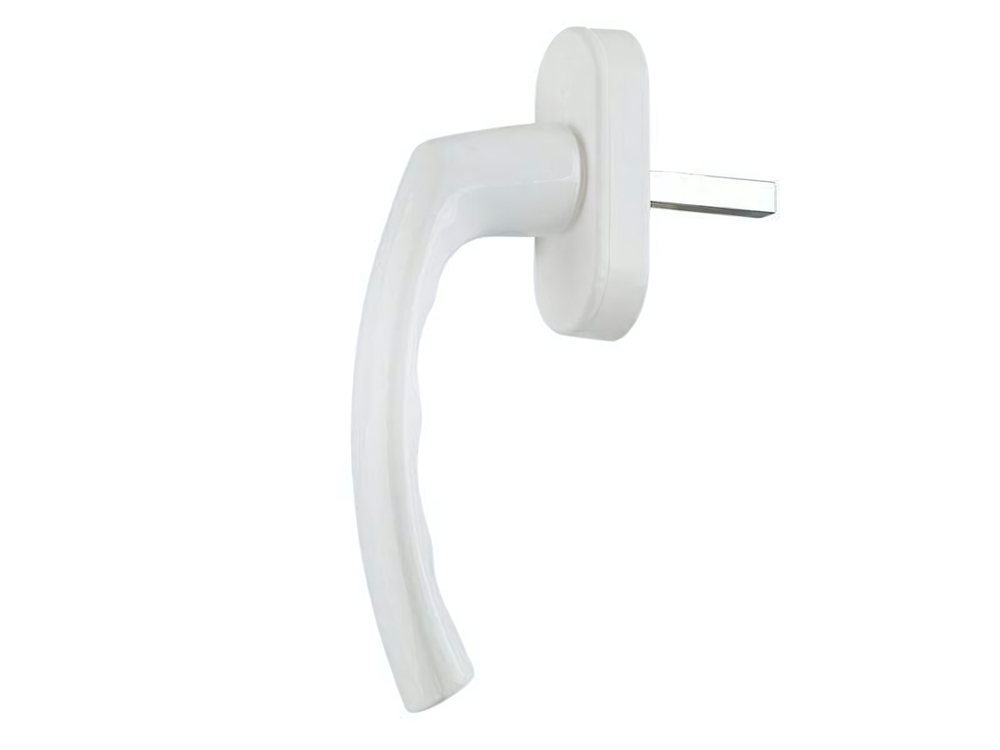 Ручка для пластиковых окон ЛДМ металл. с винтами, штифт 35(36)мм белая