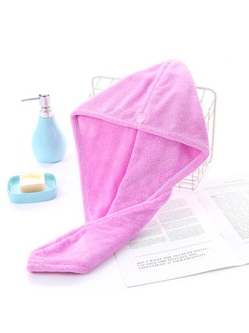 Махровое полотенце-тюрбан для сушки волос, цвет фиолетовый