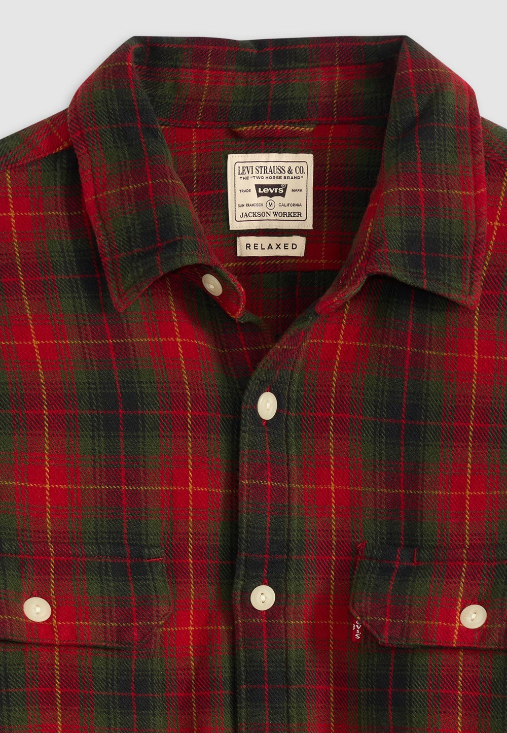 Рубашка мужская LEVI'S JACKSON WORKER CALVIN PLAID RHYTHMIC RED