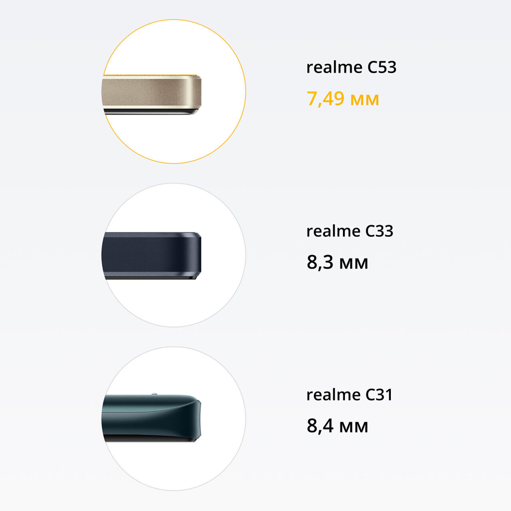 Смартфон realme C53 6/128 ГБ RU, Dual nano SIM, чемпионское золото