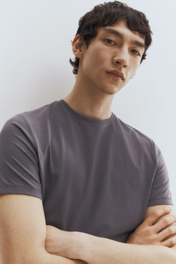 H&M Футболка из легкого трикотажа COOLMAX® Slim Fit, темно-серый