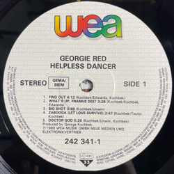 Винтажная виниловая пластинка LP Georgie Red Helpless Dancer (Germany 1988)