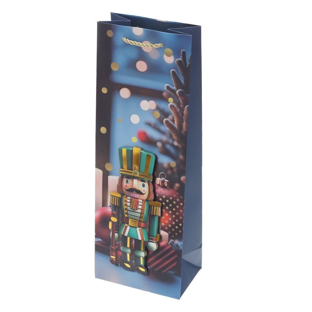 GAEM Пакет подарочный для бутылок (бумага 210г/м2, блок 12шт), L12,5 W8,5 H36 см, 4в.