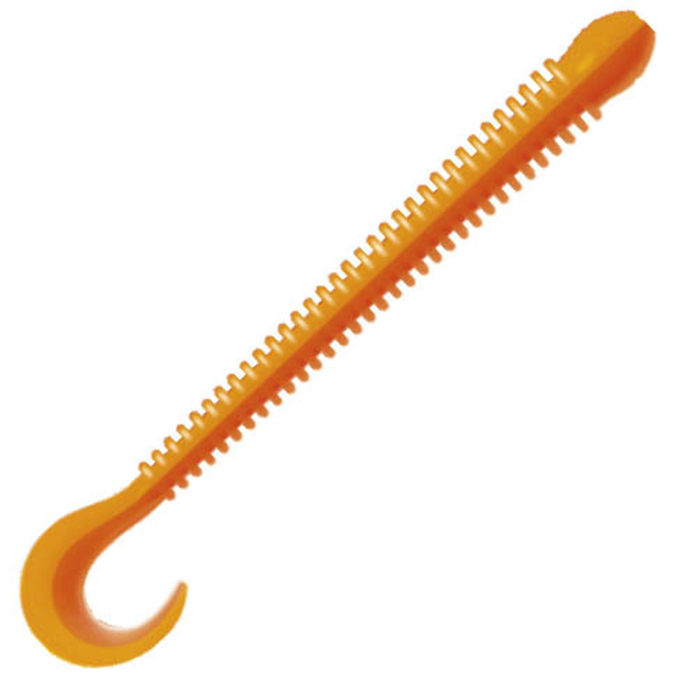 Приманка ZUB-WORM-ZANDER 135мм(5,3")-5шт, (Цвет 405) желтый верх - оранжевый низ