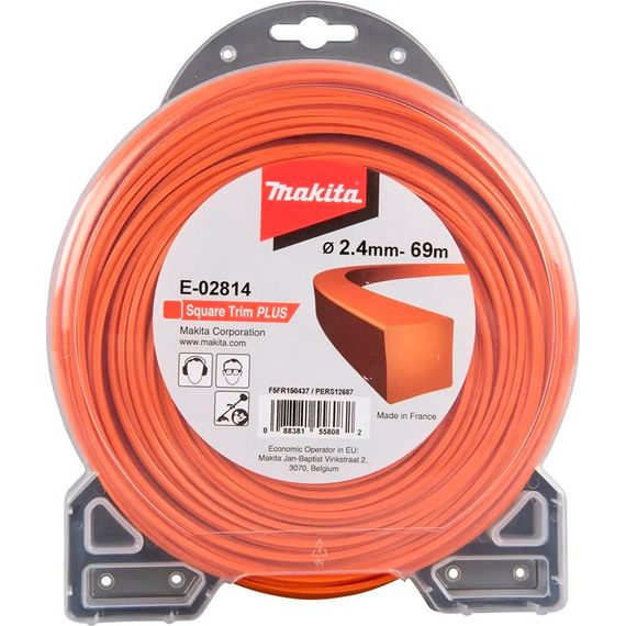 Леска для триммера Makita 2.4мм квадратная 69м (E-02814)