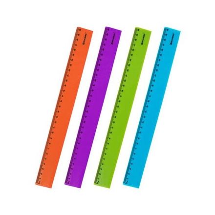 Линейка 30см, пластиковая, непрозрачная, Brauberg Neon