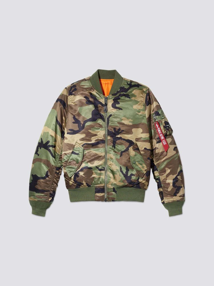 Бомбер Alpha Industries MA-1 Slim Fit Woodland Camo (Камуфляжный)