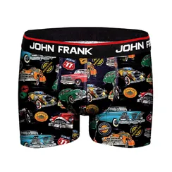 Мужские трусы боксеры черные с принтом JOHN FRANK JFBD211-RETROCAR