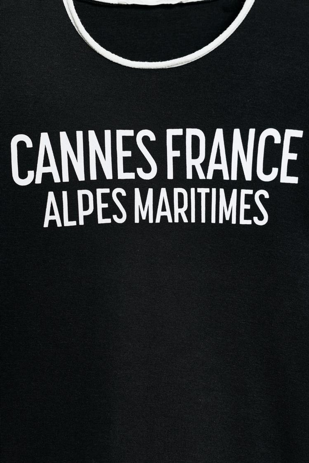 ZARA ФУТБОЛКА С НАДПИСЬЮ И КОНТРАСТНЫМИ ДЕТАЛЯМИ, ЧЕРНЫЙ