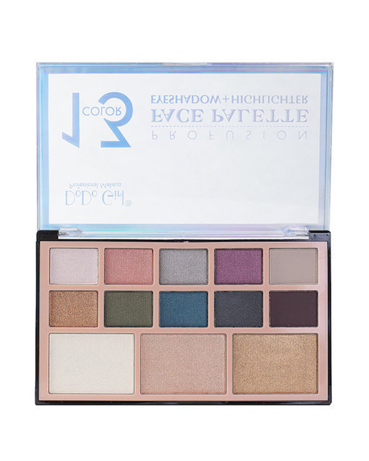 Тени(10 цв.) + хайлайтер 3(цв.) для век DoDo Girl 13 тон B, 33 г