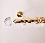 Карниз кованый витой для штор "Ост Шар с огранкой" d20 мм однорядный, цвет латунь