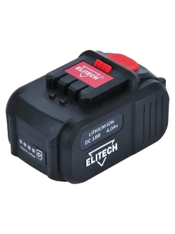Аккумулятор ELITECH 1820.067700, 18В, 4 Ач, Li-Ion