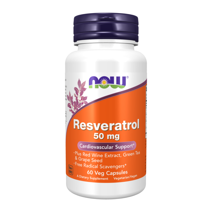 Натуральный ресвератрол 50 мг, Natural Resveratrol 50 mg, Now Foods, 60 капсул