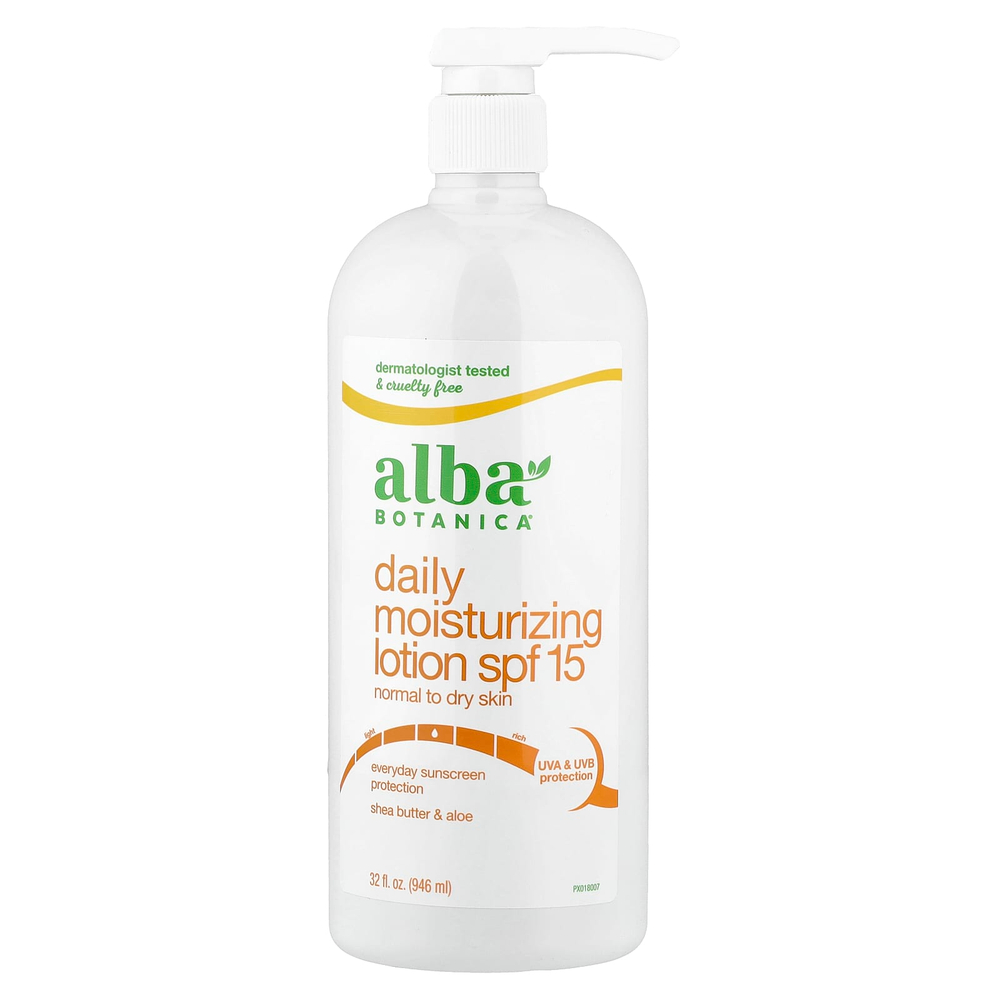 Alba Botanica, Very Emollient, интенсивный смягчающий лосьон для тела, Daily Shade, SPF 15, 946 мл (32 жидк. унции)