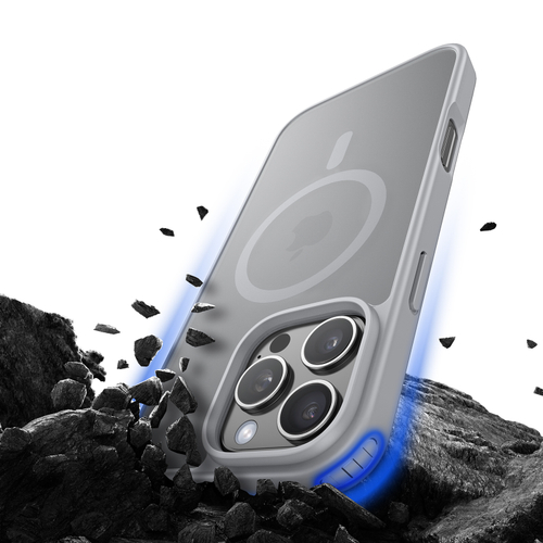 Прозрачный матовый чехол с рамками серого цвета и с MagSafe от Dux Ducis для iPhone 16 Pro Max, серия Yind Series Case