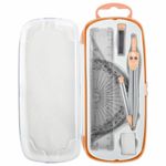 Готовальня BRAUBERG SCHOOL KIT, 9 предметов, циркуль 125 мм, чертежные принадлежности, персиковый цвет, 210715