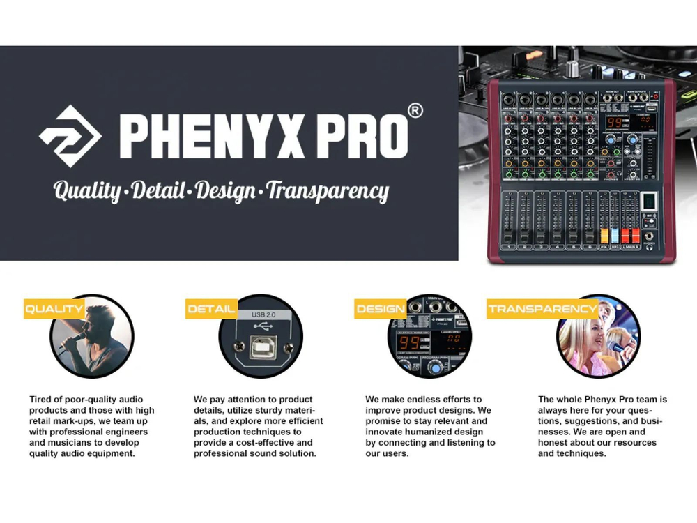 Аудиомикшер Phenyx Pro PTX-20 Black